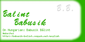 balint babusik business card